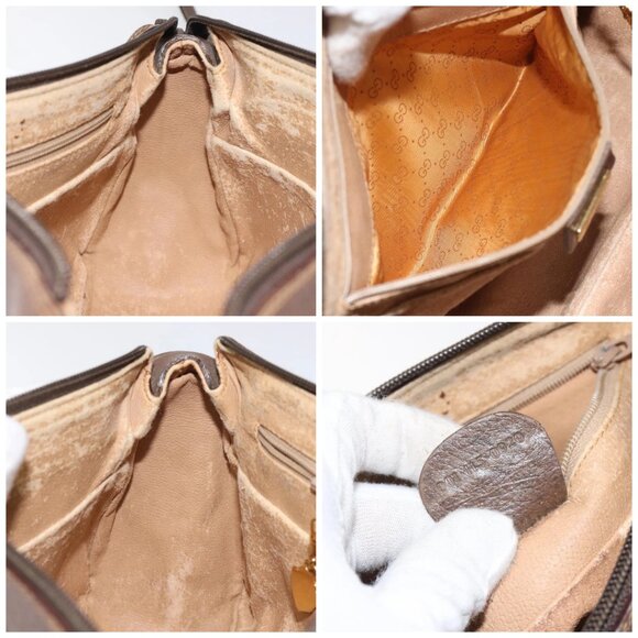 GUCCI GG Supreme Shoulder Bag PVC Beige Gold - Picture 15 of 16